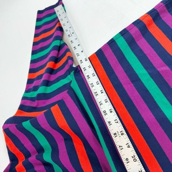 Lands' End Top Womens 2X Purple Striped Long-Sleeve Crew-Neck Drawstring Blouse - Picture 7 of 9